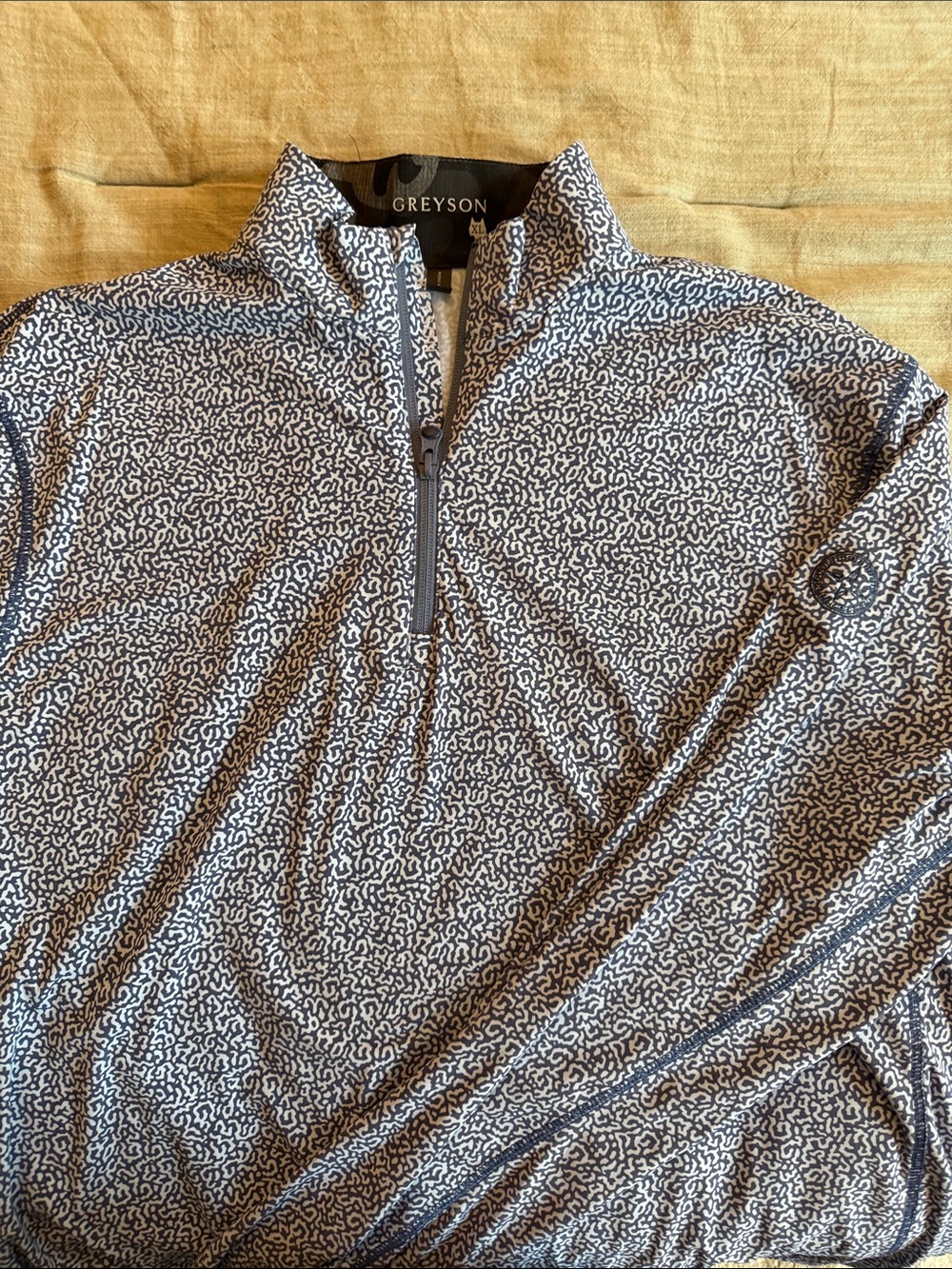 Greyson Men's blue/purple  & White Abstract Quarter-Zip Pullover / Olympia field